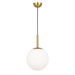 Buy Pendant Lights Australia Bally 1 Light Pendant 250mm Antique Gold, Opal Matt - BALLY PE 10-AGOM