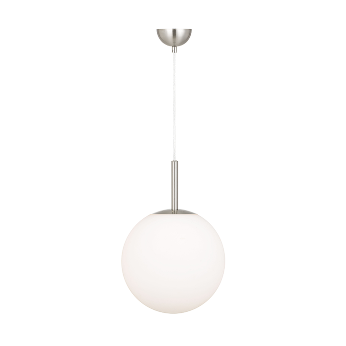 Buy Pendant Lights Australia Bally 1 Light Pendant 250mm Nickel, Opal Matt - BALLY PE 10-NKOM