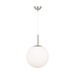 Buy Pendant Lights Australia Bally 1 Light Pendant 250mm Nickel, Opal Matt - BALLY PE 10-NKOM