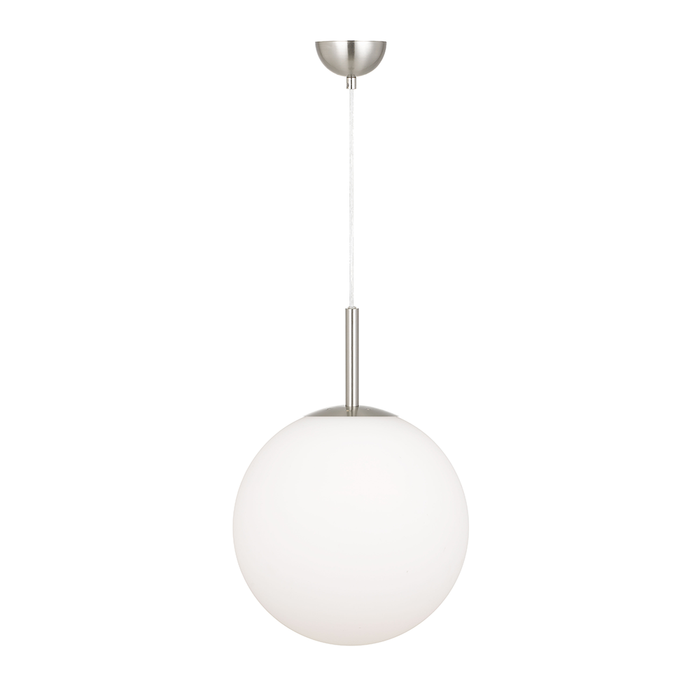 Buy Pendant Lights Australia Bally 1 Light Pendant 300mm Nickel, Opal Matt - BALLY PE 12-NKOM