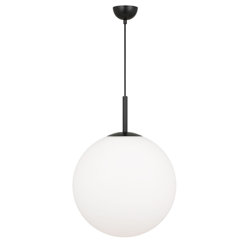 Buy Pendant Lights Australia Bally 1 Light Pendant 400mm Black, Opal Matt - BALLY PE16-BKOM