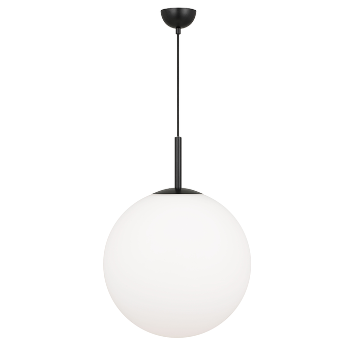 Buy Pendant Lights Australia Bally 1 Light Pendant 400mm Black, Opal Matt - BALLY PE16-BKOM