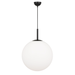 Buy Pendant Lights Australia Bally 1 Light Pendant 400mm Black, Opal Matt - BALLY PE16-BKOM