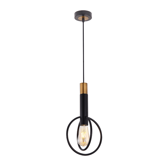 Buy Pendant Lights Australia Marvin 1 Light Pendant Antique Black, Gold - MARVIN PE1R-BKGD