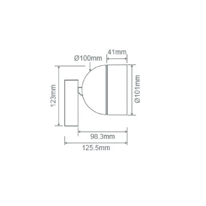 Buy Flush Mount Lights Australia Moon Flush Mount Light Tube Black 3CCT - 22818