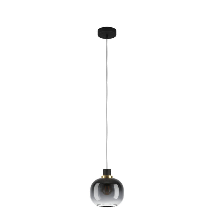 Buy Pendant Lights Australia OILELLA Pendent Light Black / Brass Steel Black Grey Glass - 99616N