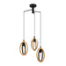 Buy Pendant Lights Australia BASILDON Pendant 3 Lights W615mm Black / Brown Steel - 43463N