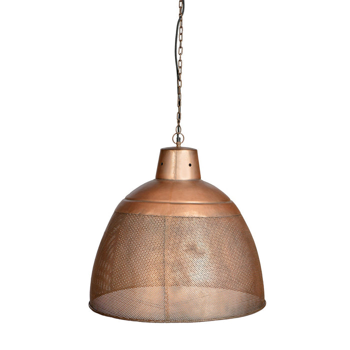 Buy Pendant Lights Australia Riva 1 Light Perforated Iron Dome Large Pendant Antique Copper - ZAF10107