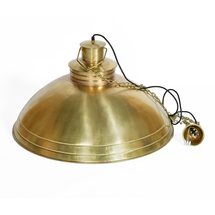 Buy Pendant Lights Australia Sheldon 1 Light Large Iron Shallow Dome Pendant Antique Brass - ZAF10218BR