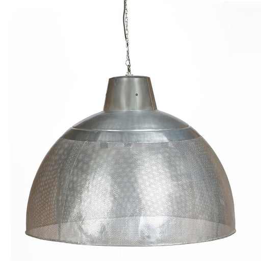 Buy Pendant Lights Australia Riva 3 Light Perforated Iron Dome Extra Large Pendant Zinc - ZAF10329