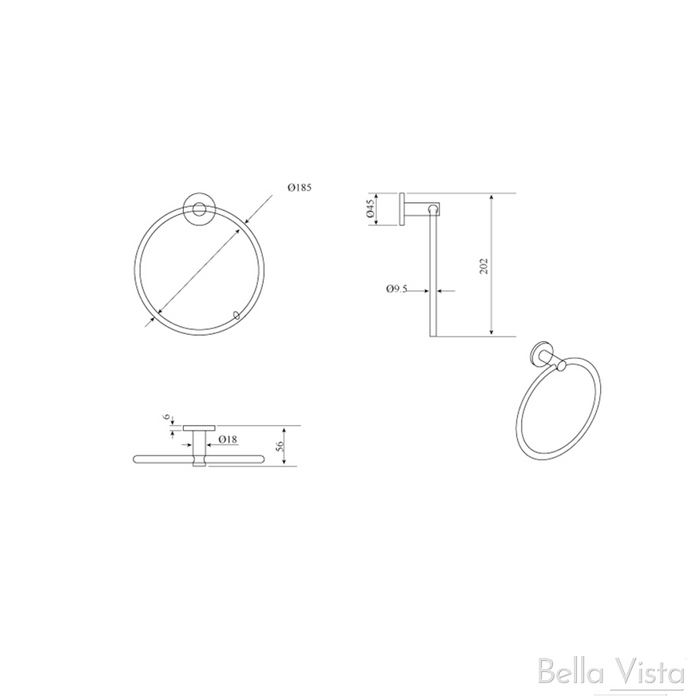 Mica Hand Towel Ring Living Brass - 1104-P-LVB