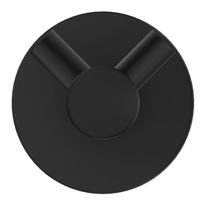 Mica Double Robe Hook Black - 1153-D-P-BLK
