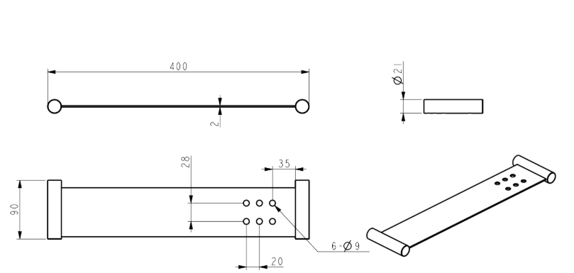 Mica Stainless Shelf Chrome - 11MS-P-400-CP