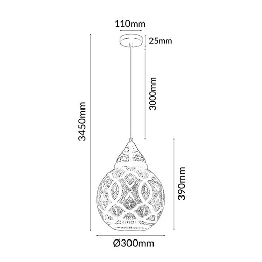 Buy Pendant Lights Australia MARRAKESH Bell Pendant Light Black / Gold - MARRAKESH01