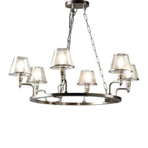 Buy Chandeliers Australia Sienna Chandelier 6 Lights Antique Silver Brass - ELPIM30578AS