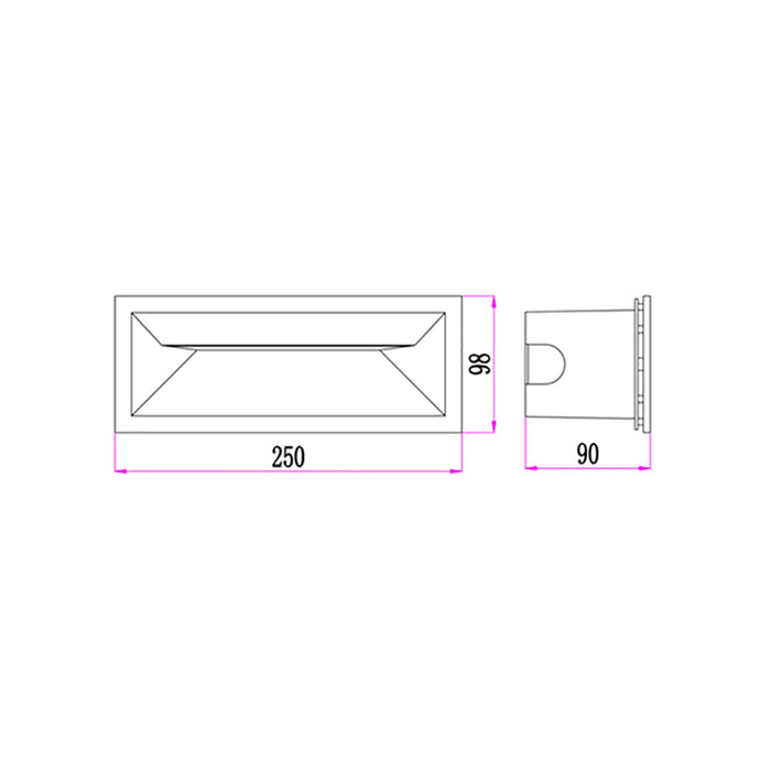 Buy Brick Lights Australia Bricktri Brick Light Dark Grey Aluminium Frosted 3CCT - BRICKTRI3