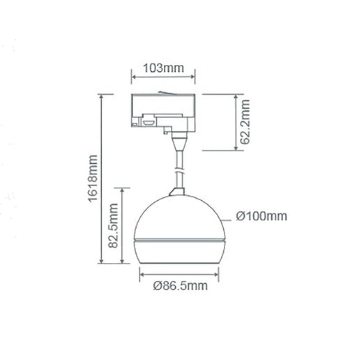 Buy Three Circuit Track Heads Australia Moon Pendant Three Circuit Track Head Flood Black 3CCT - 22788