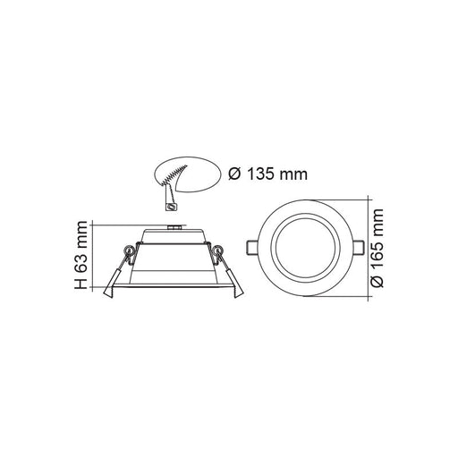 Buy Recessed LED Downlights Australia Premier Recessed LED Downlight Silver Aluminium TRI Colour - S9073TC/SL/DP