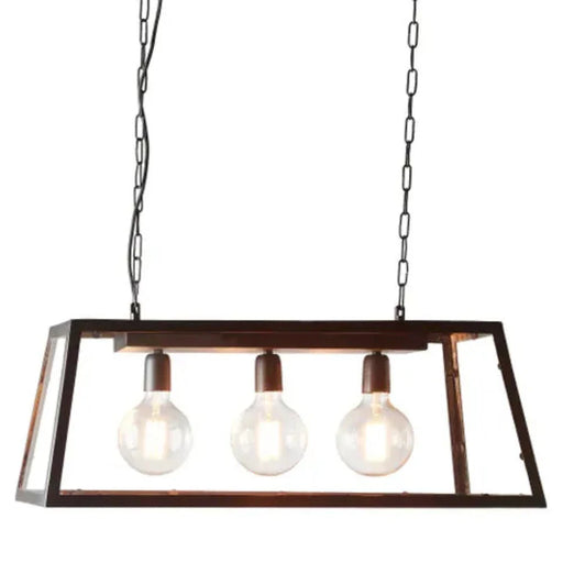 Buy Island Pendant Lights Australia Solane Island Pendant 3 Lights Black Iron / Glass - ELHK2121
