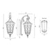 Buy Outdoor Wall Lanterns Australia Brinley 1 Light Wall Light Small IP44 Black & Bubble Glass - BRINLEY EX28-BK