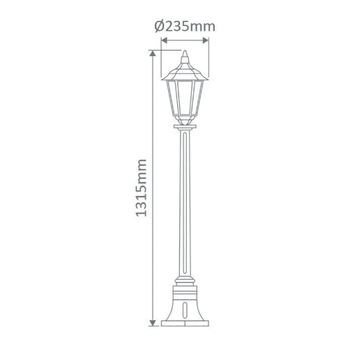 Buy Post Lights Australia Chester Post Light H1315mm Green Aluminium - 14993