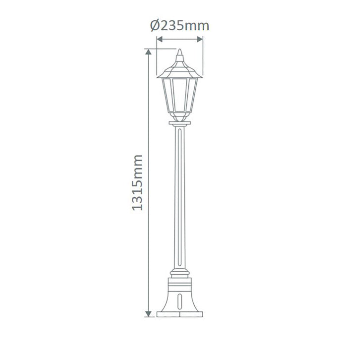 Buy Post Lights Australia Chester Post Light H1315mm Green Aluminium - 14993
