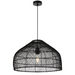 Buy Pendant Lights Australia Frya Pendant Light W500mm Matt Black Iron / Rattan - FRYA PE50-BK