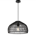 Buy Pendant Lights Australia Frya Pendant Light W400mm Matt Black Iron / Rattan - FRYA PE40-BK