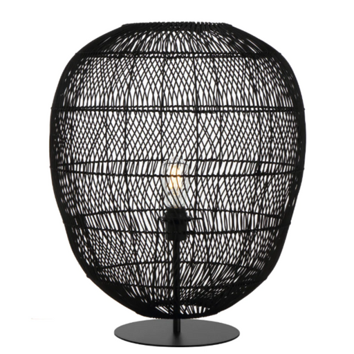 Buy Table Lamps Australia RANA Table Lamp W500mm Black Rattan - RANA TL50BK