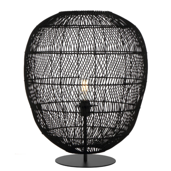 Buy Table Lamps Australia RANA Table Lamp W500mm Black Rattan - RANA TL50BK