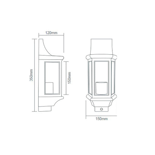 Buy Outdoor Wall Lanterns Australia Oslo Outdoor Wall Lantern Black Aluminium - 14950