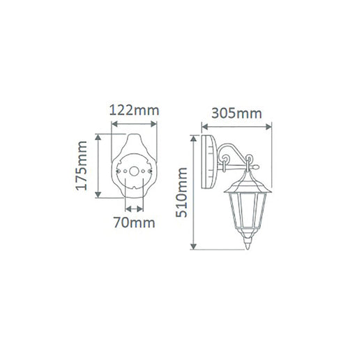 Buy Outdoor Wall Lanterns Australia Chester Outdoor Wall Lantern Down Bracket Green Aluminium - 14981