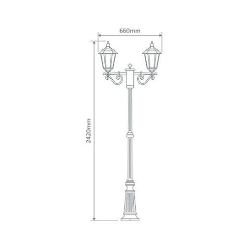 Buy Post Lights Australia Chester Post 2 Lights H2420mm Beige Aluminium - 15020