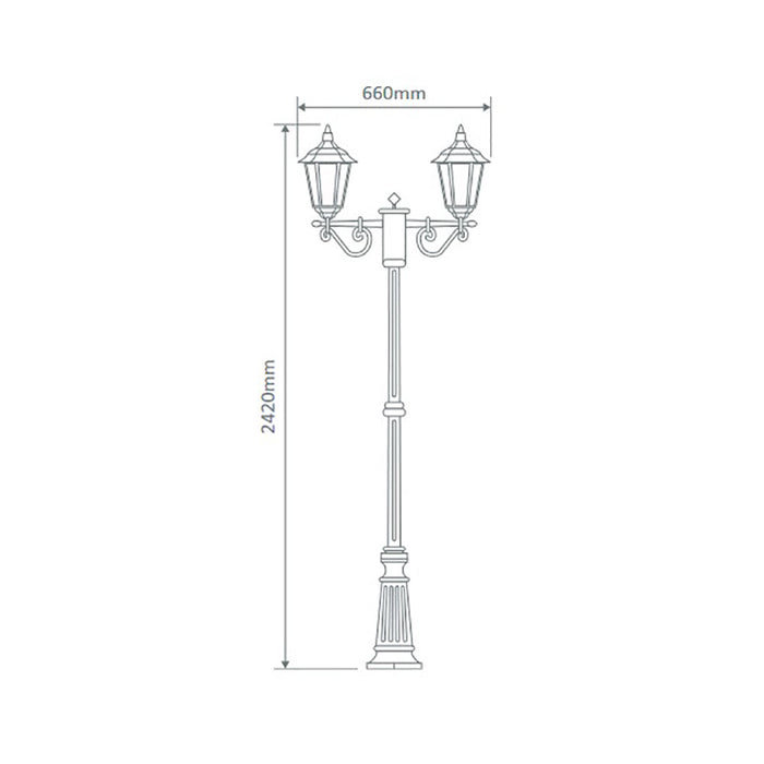 Buy Post Lights Australia Chester Post 2 Lights H2420mm Beige Aluminium - 15020