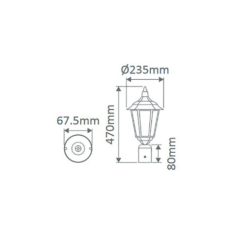 Buy Post Tops Australia Chester Post Top H470mm Green Aluminium - 15035