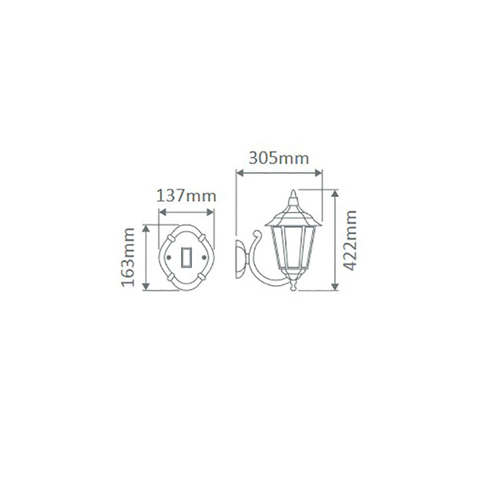 Buy Outdoor Wall Lanterns Australia Chester Outdoor Wall Lantern Up Bracket H422mm Green Aluminium - 15041