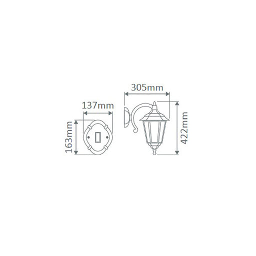 Buy Outdoor Wall Lanterns Australia Chester Outdoor Wall Lantern Down Bracket H422mm Beige Aluminium - 15044