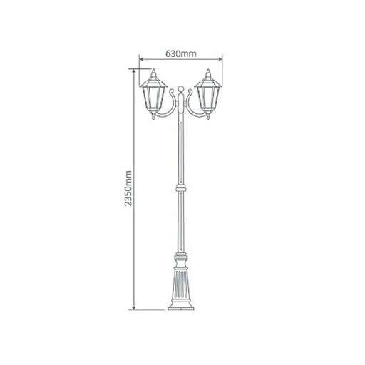 Buy Post Lights Australia Chester Post 2 Lights H2420mm Beige Aluminium - 15050