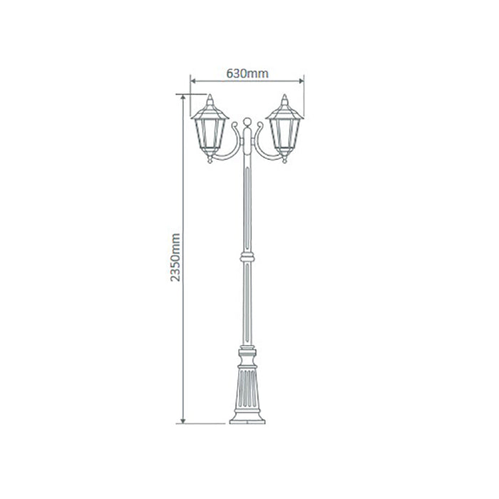 Buy Post Lights Australia Chester Post 2 Lights H2420mm Green Aluminium - 15053