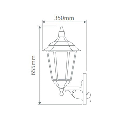 Buy Outdoor Wall Lanterns Australia Chester Outdoor Wall Lantern Up Bracket H655mm Green Aluminium - 15065
