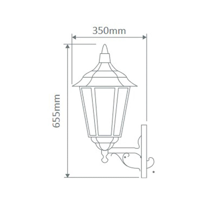 Buy Outdoor Wall Lanterns Australia Chester Outdoor Wall Lantern Up Bracket H655mm Green Aluminium - 15065