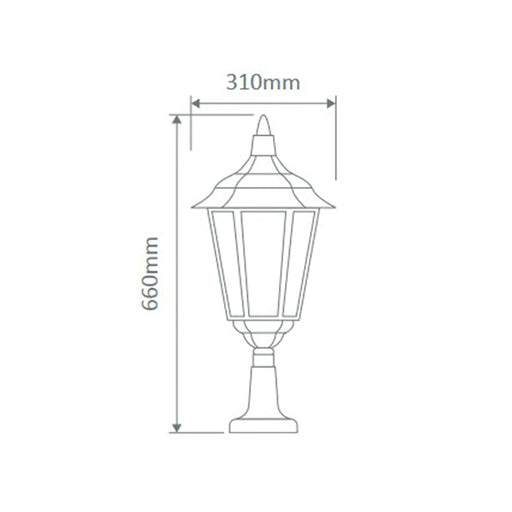 Buy Pillar & Pedestal Lights Australia Chester Pillar Light H660mm Black Aluminium - 15075