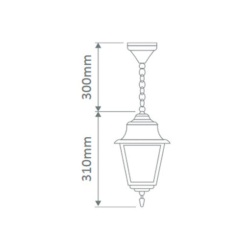 Buy Outdoor Pendant Lights Australia Paris Outdoor Pendant Light H610mm Black Aluminium - 15111