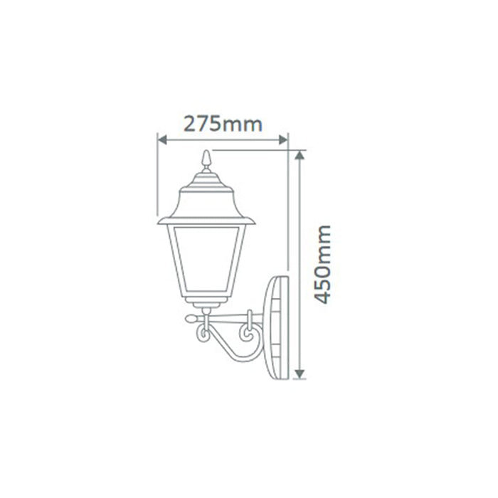 Buy Outdoor Wall Lanterns Australia Paris Outdoor Wall Lantern Up Bracket H450mm Black Aluminium - 15117