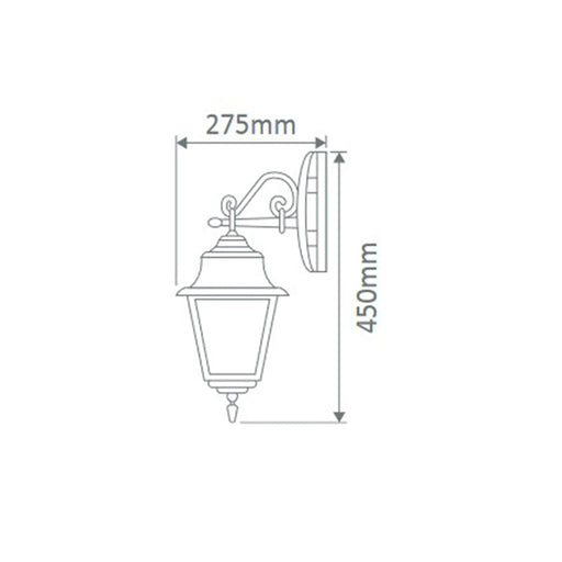 Buy Outdoor Wall Lanterns Australia Paris Outdoor Wall Lantern Down Bracket H450mm Burgundy Aluminium - 15124