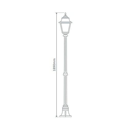 Buy Post Lights Australia Paris Post Light H1890mm Black Aluminium - 15147
