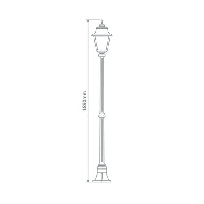 Buy Post Lights Australia Paris Post Light H1890mm Black Aluminium - 15147