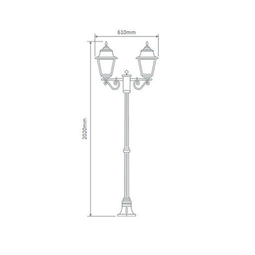 Buy Post Lights Australia Paris Post 2 Lights H2020mm Burgundy Aluminium - 15154
