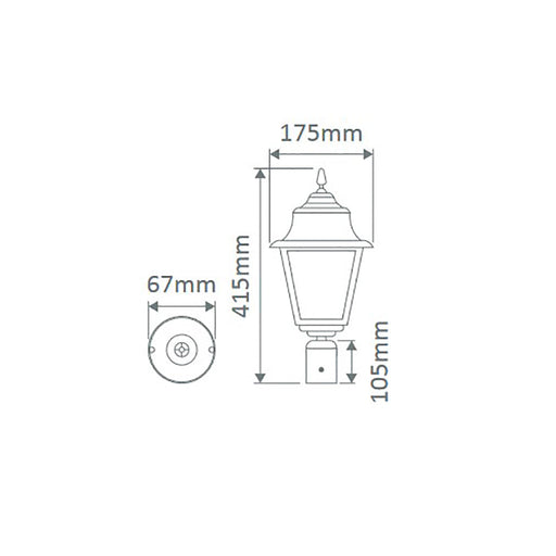 Buy Post Tops Australia Paris Post Top H415mm Green Aluminium - 15185