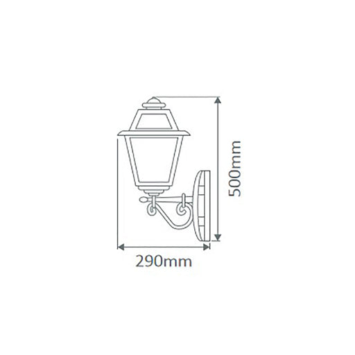 Buy Outdoor Wall Lanterns Australia Avignon Outdoor Wall Lantern Up Bracket H500mm Beige Aluminium - 15194